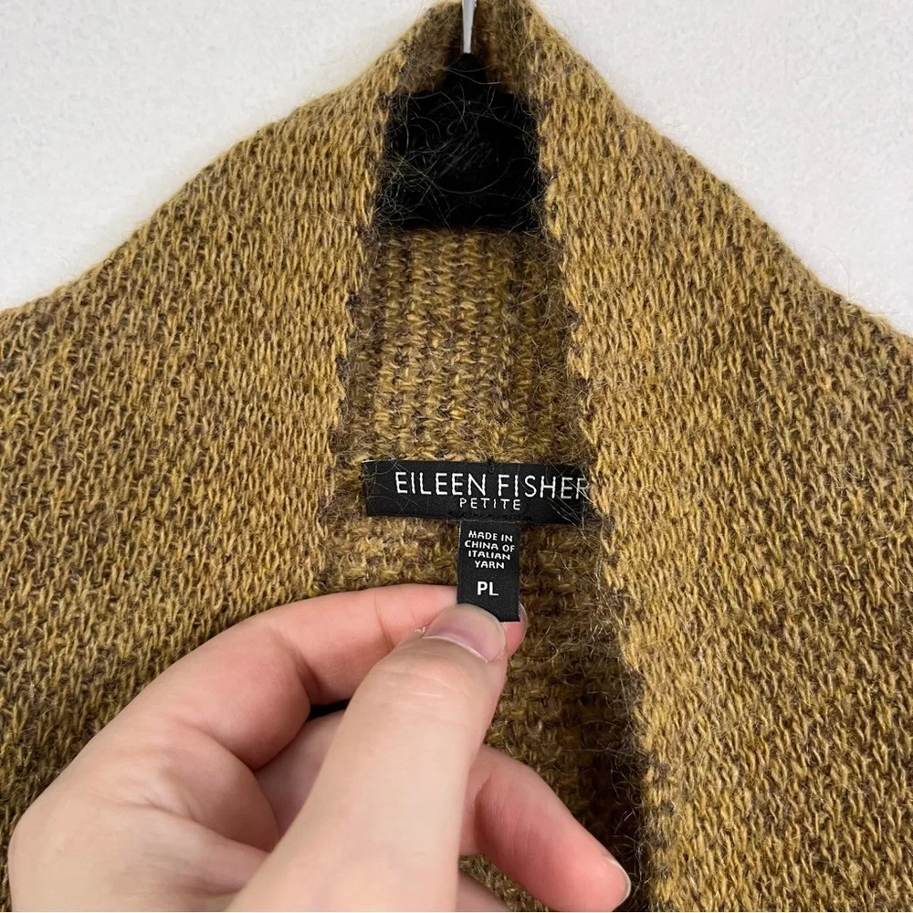 Eileen Fisher Open Front Cardigan Sweater Size PL Wool Mohair Cashmere blend - Picture 8 of 10